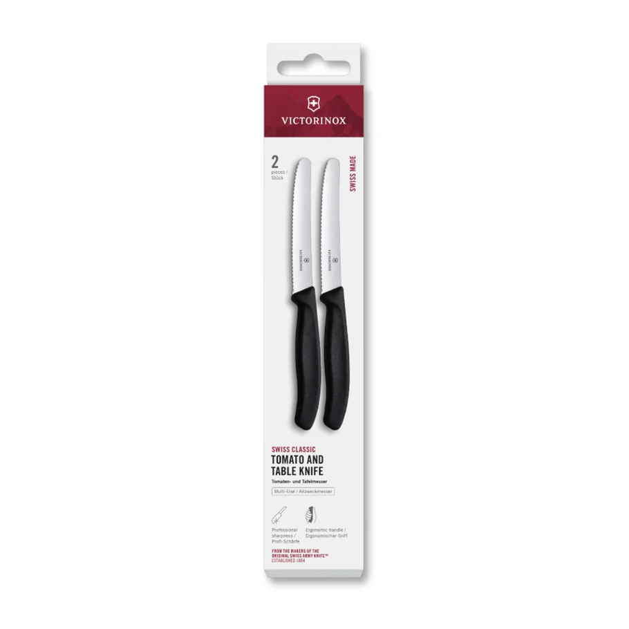Victorinox Tomaat-/Tafelmes Swiss Classic - 2 Stuks - Kartel - Zwart