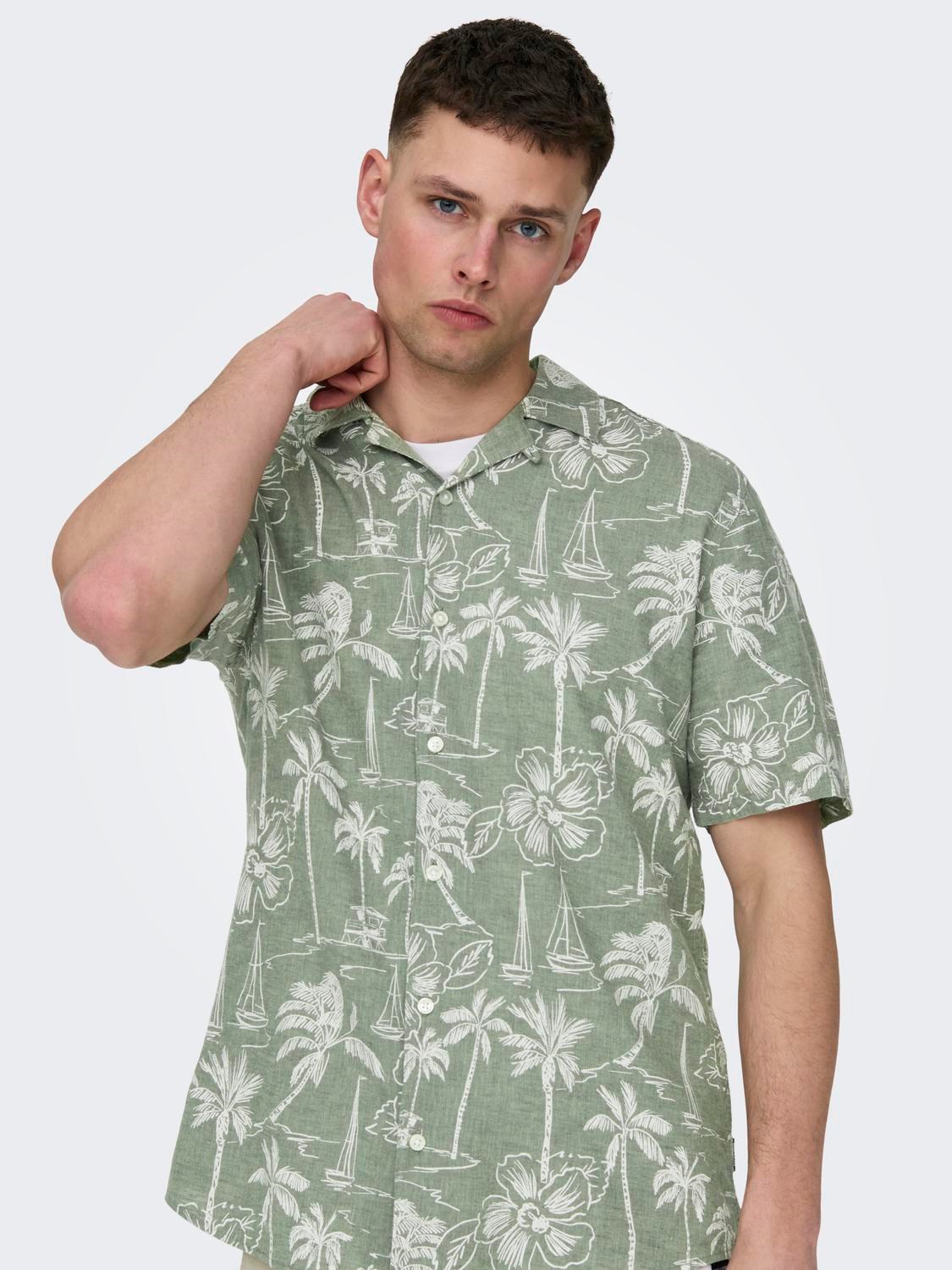 Only & Sons Caiden Ss Reg Hawaii Linen