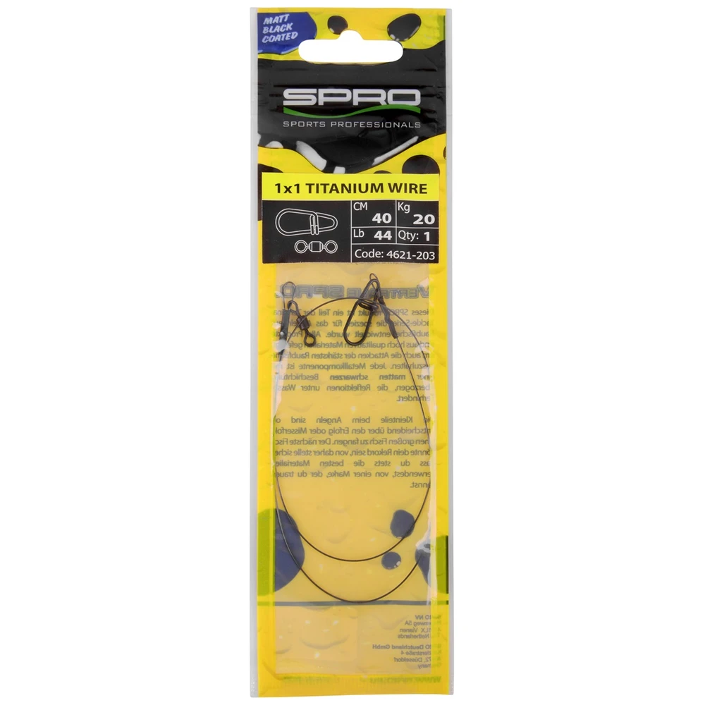 Spro Matte Black Leader 1X1 TI 22Lb 30Cm