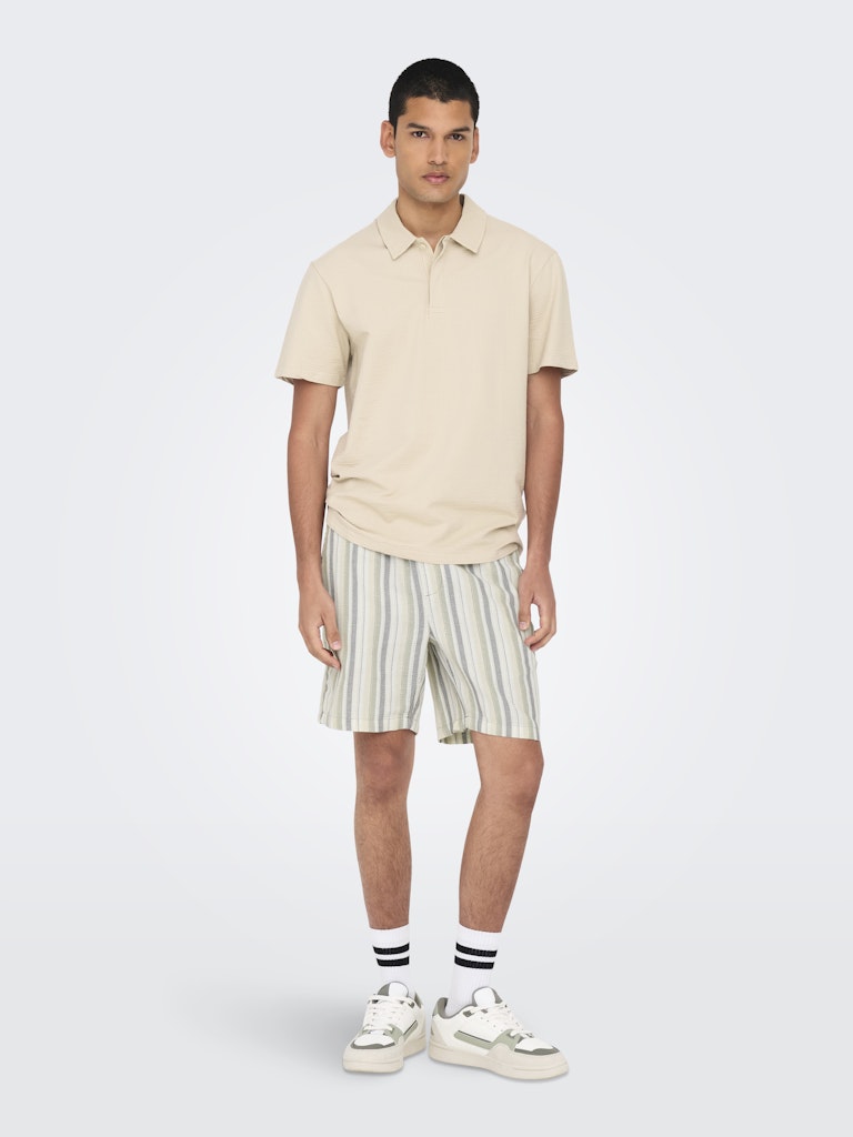 Only & Sons Trev Life Reg Stru Stripe Shorts Heren
