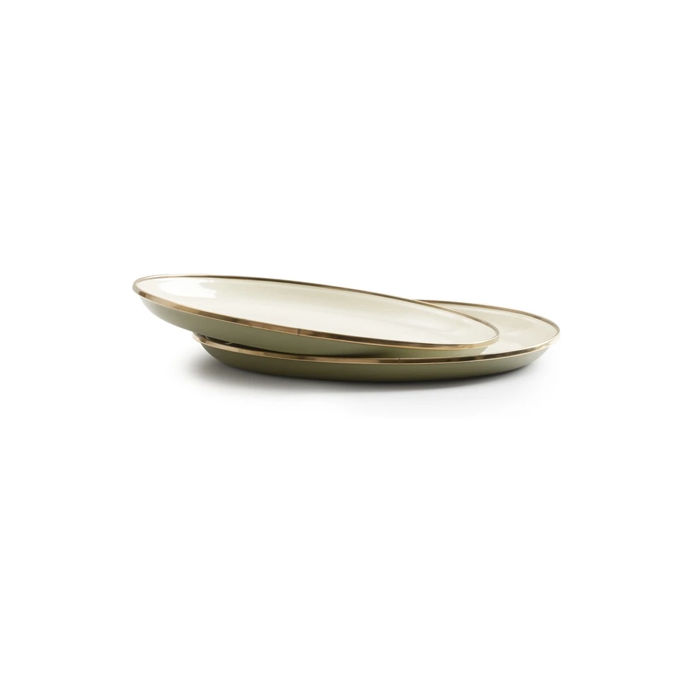 Barebones Enamel 2-Tone Deep Plate Set - Olive Drab