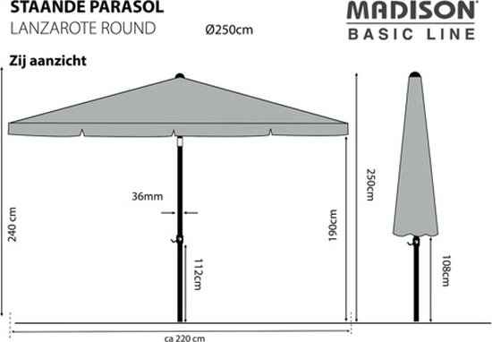 Madison Parasol Lanzarote 250Cm