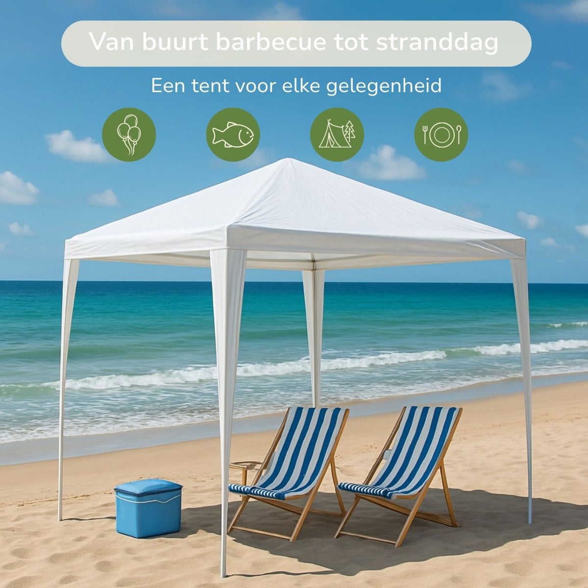 Kinzo Partytent 3 X 3 Meter - Wit
