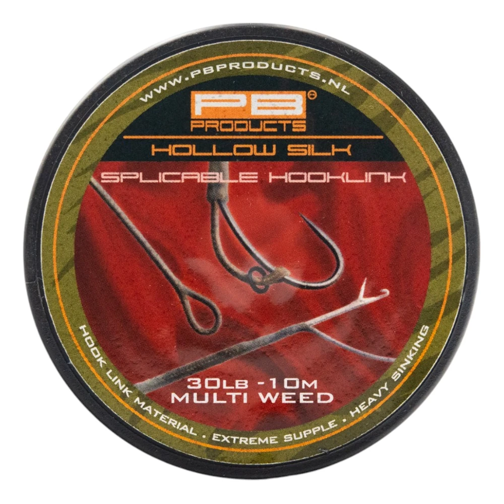 PB Products Hollow Silk Splicable Hooklink 30Lb 10M Multi Weed