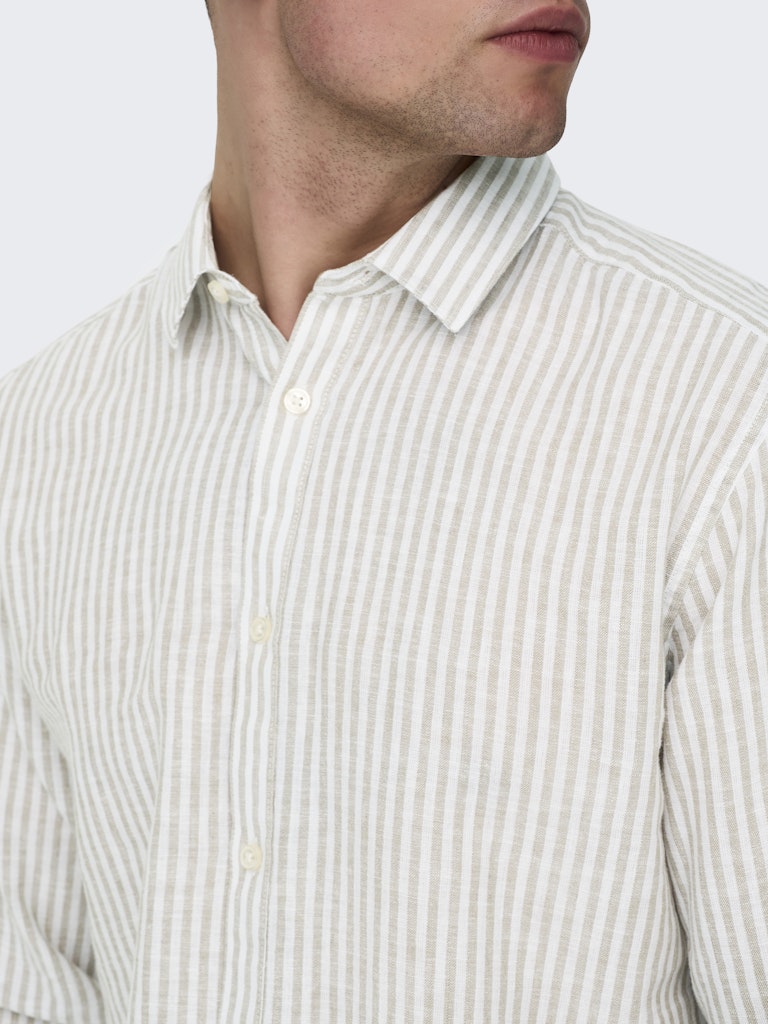 Only & Sons Caiden Ls Stripe Linen Shirt 660 Heren