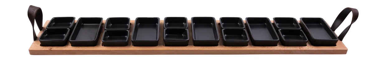 Bowls & dishes Borreltray 97 Cm 10-Vaks Schaaltjes Zwart
