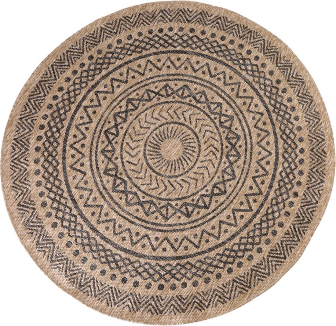 Human Comfort Luxe Outdoor Carpet Juto Brown PP Round Dia 160 cm