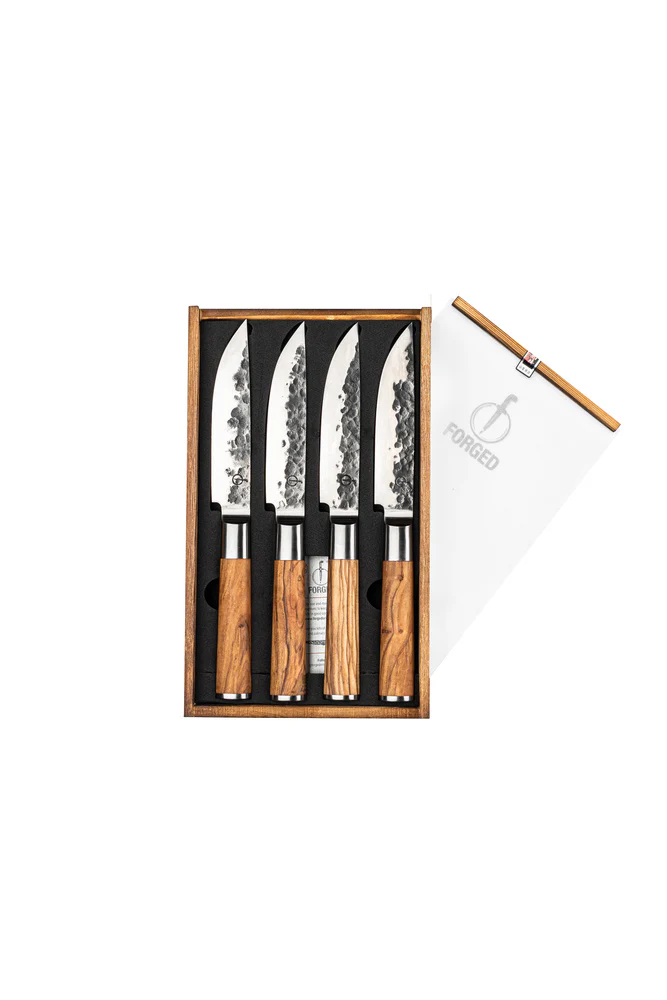 Forged Olive 4 Steakmessen XXL