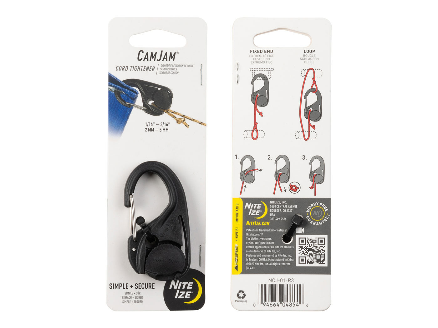 Nite Ize Camjam Xt Spanhaak Zwart Met Coyote Koord S
