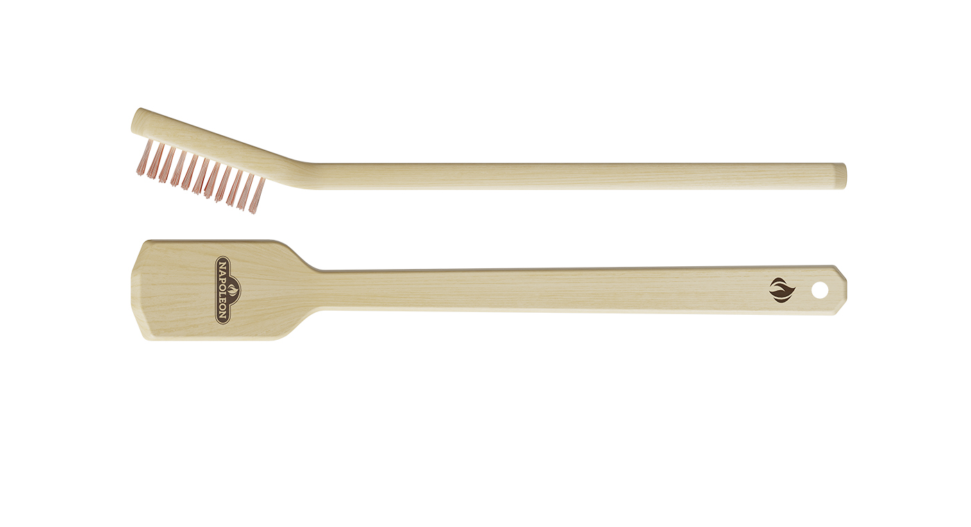 Napoleon Essential Messing Grillborstel Met Houten Handvat