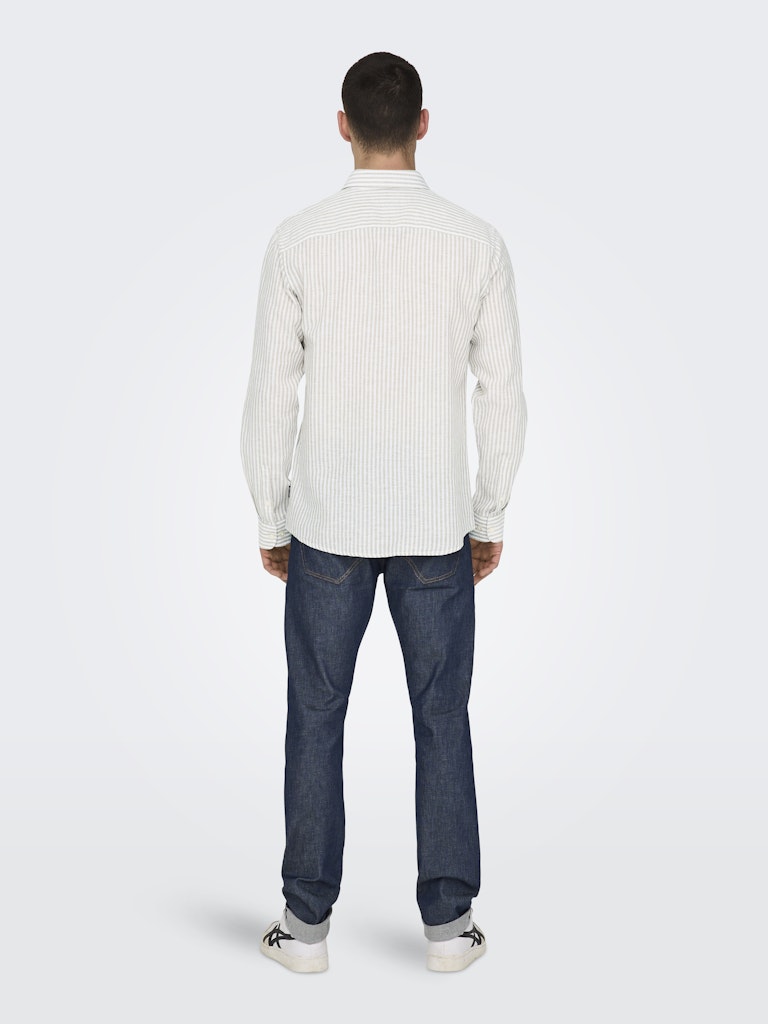 Only & Sons Caiden Ls Stripe Linen Shirt 660 Heren