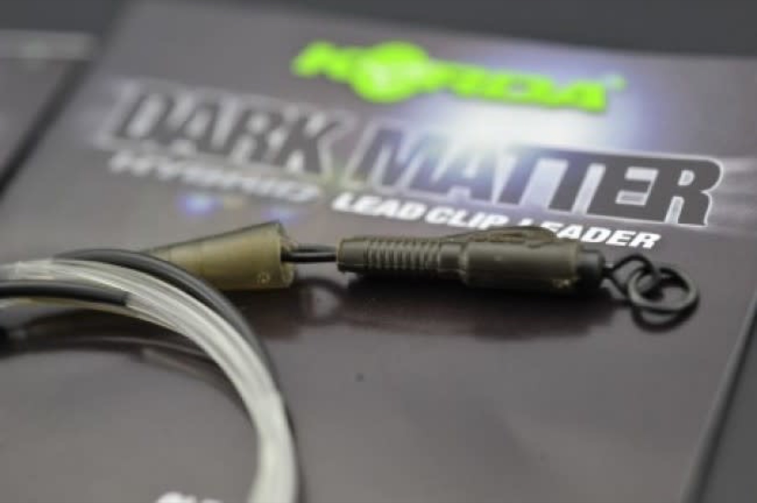 Korda Dark Matter Leader Size 8 Ring Swivel - Weedy Green 40Lb - 1M