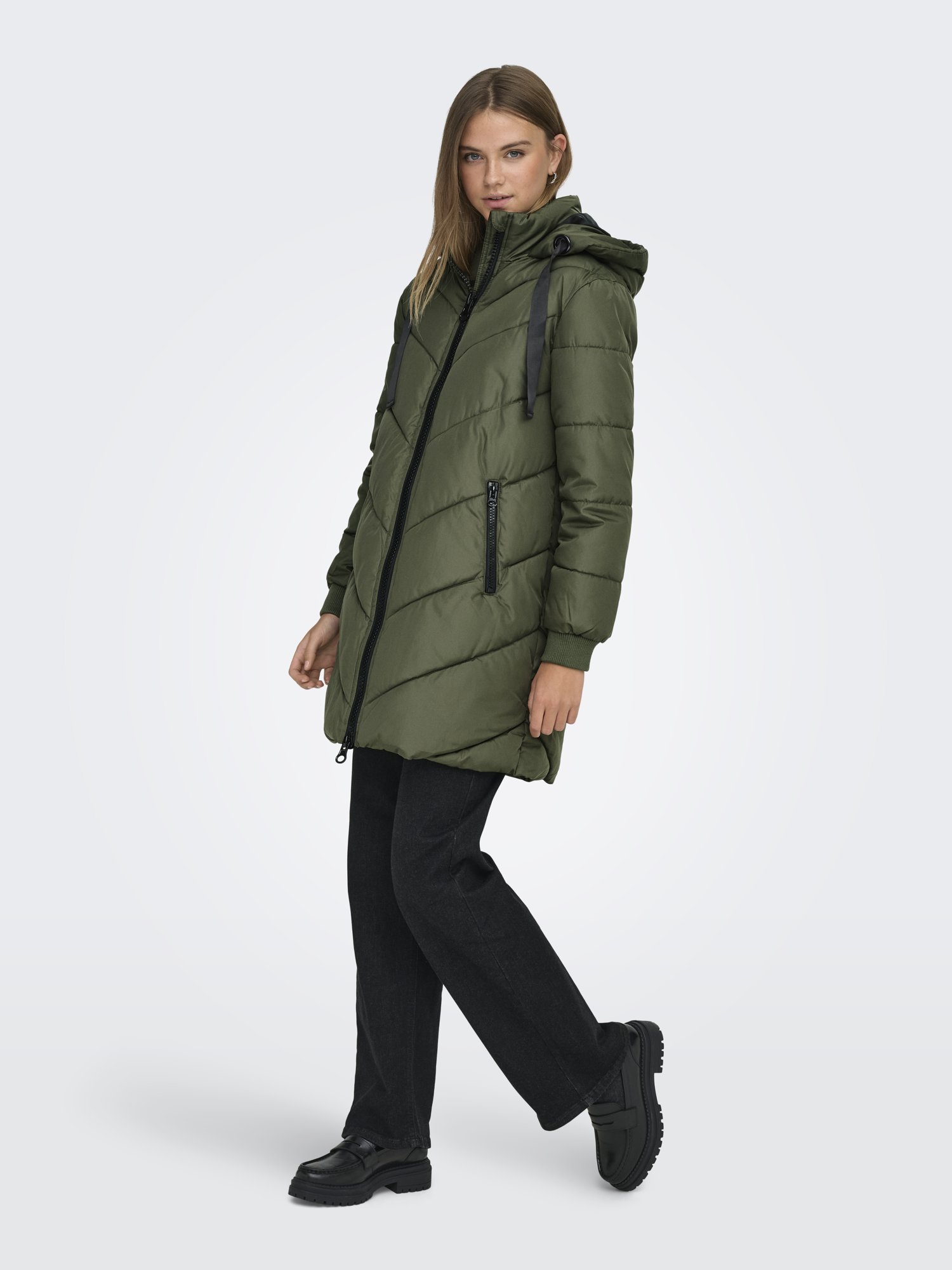 Jacqueline DE Yong Skylar Padded Hood Jas Dames
