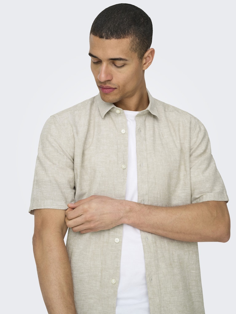 Only & Sons Caiden Life SS Solid Linen Blend Heren