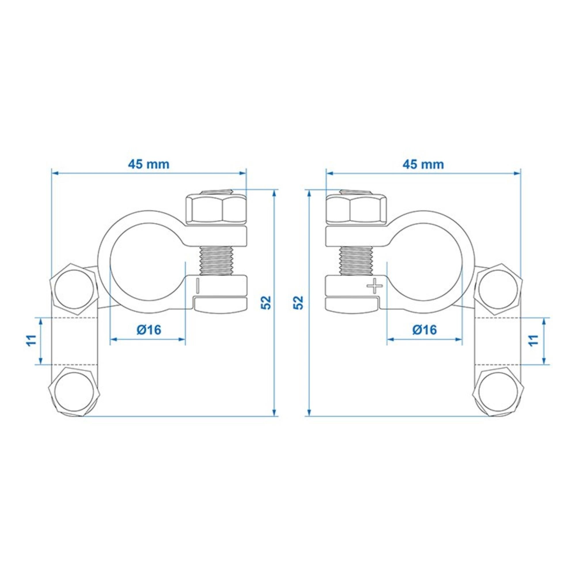 Proplus Accupoolklemmen Set (+) En (-) Proplus Accupoolklemmen Set (+) En (-)