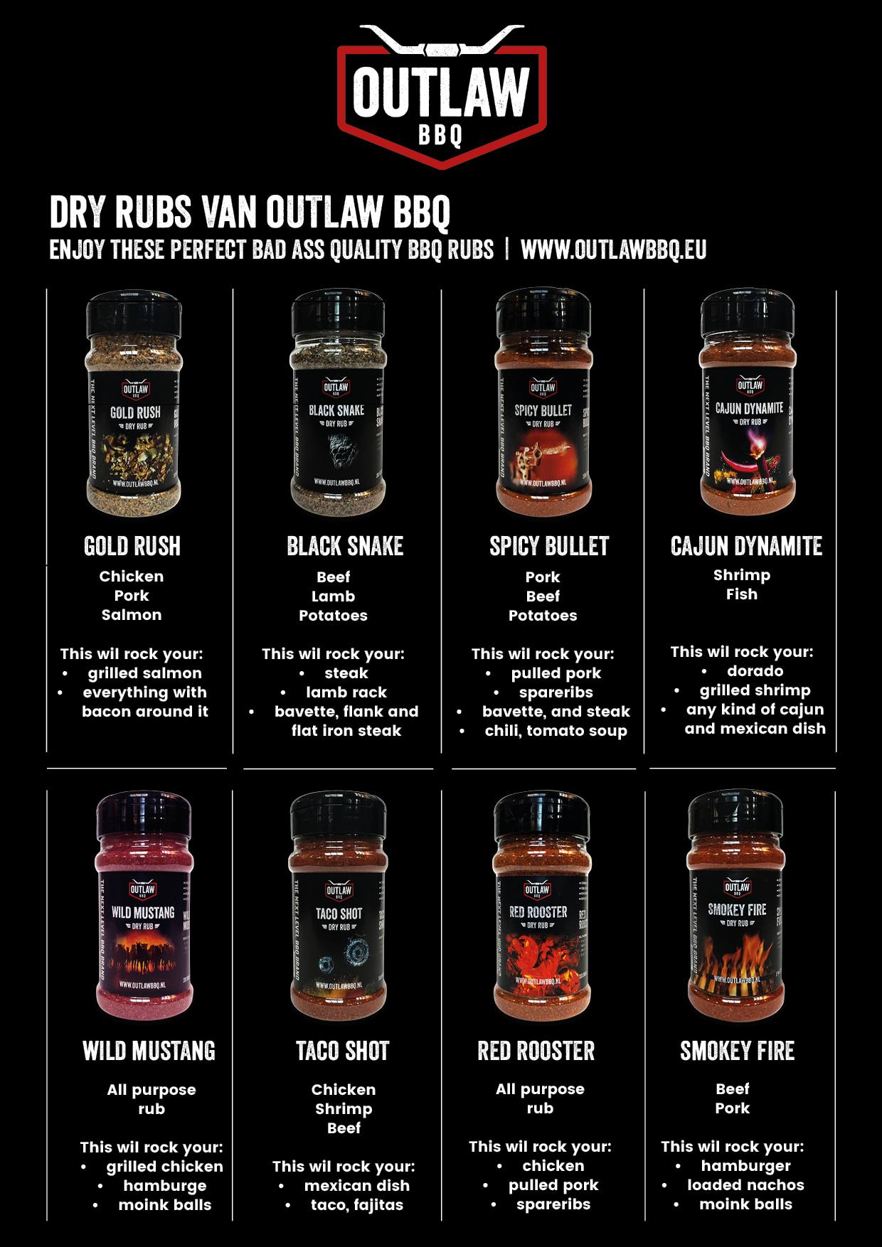 Outlaw Bbq Dry Rub Smokey Fire 150Gr