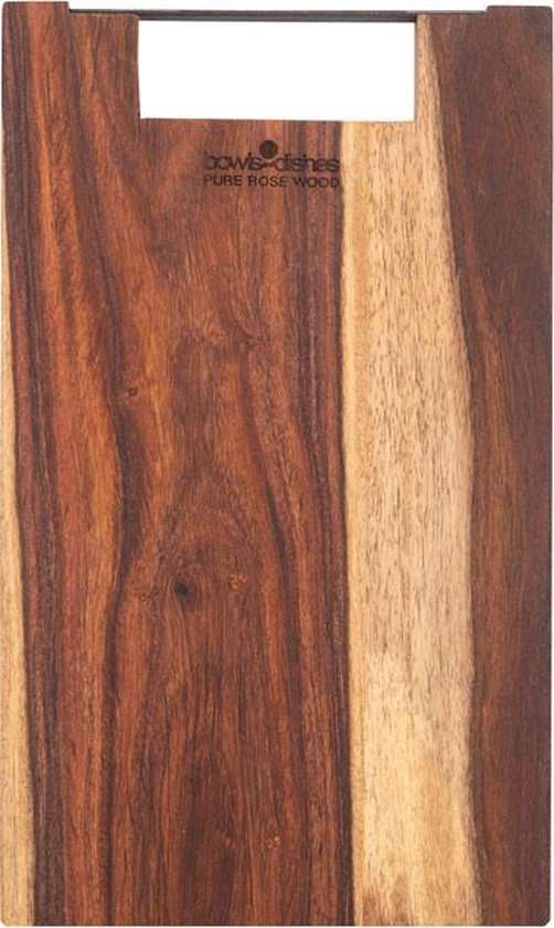 Pure Rose Wood Serveerplank 39 Cm Met Metalen Handvat