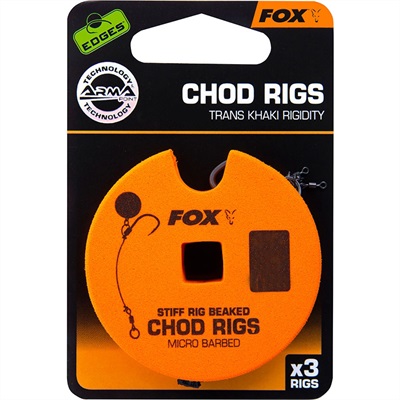 Fox Edge Armapoint Stiff Rig Beaked Chod Rigs X 3 30Lb Sz4 Std