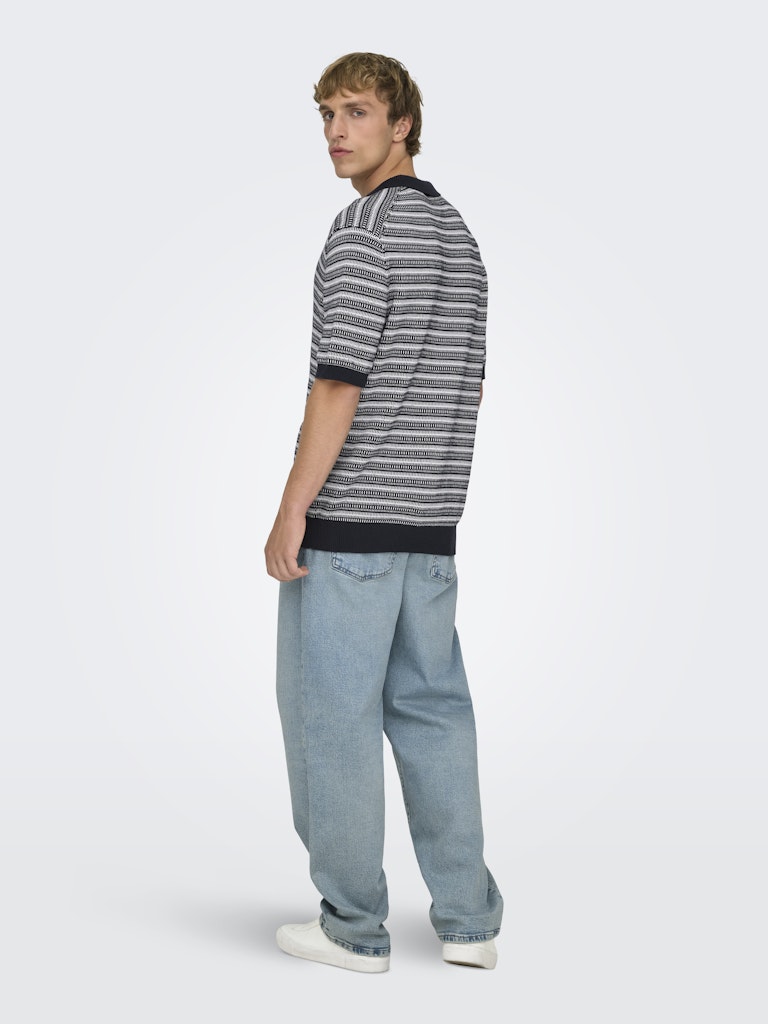 Only & Sons Tilo Life Reg SS Split Neck Knit Heren