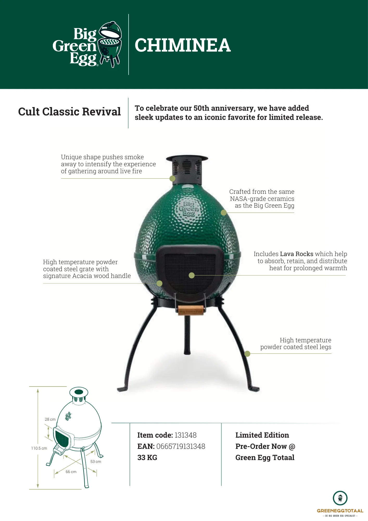 Big Green Egg Chiminea Limited Edition