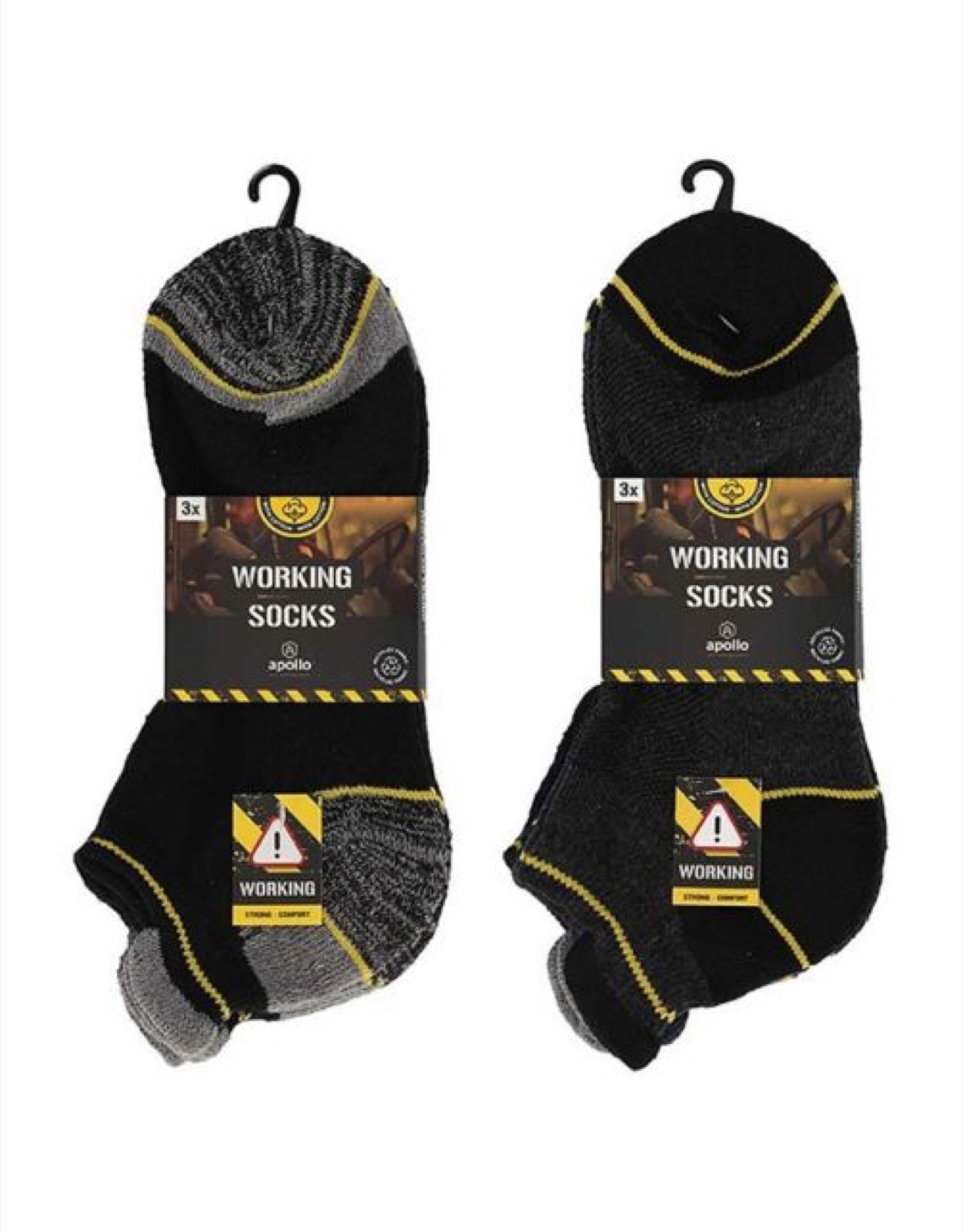 Apollo Worker Sneaker Socks 3-Pack - Assorted - 39/42