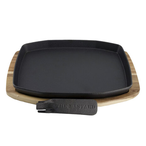 The Bastard Cast Iron Sizzling Plate & Holder 24X32