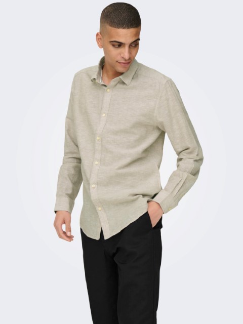 Only & Sons Caiden Ls Solid Linen Shirt Heren