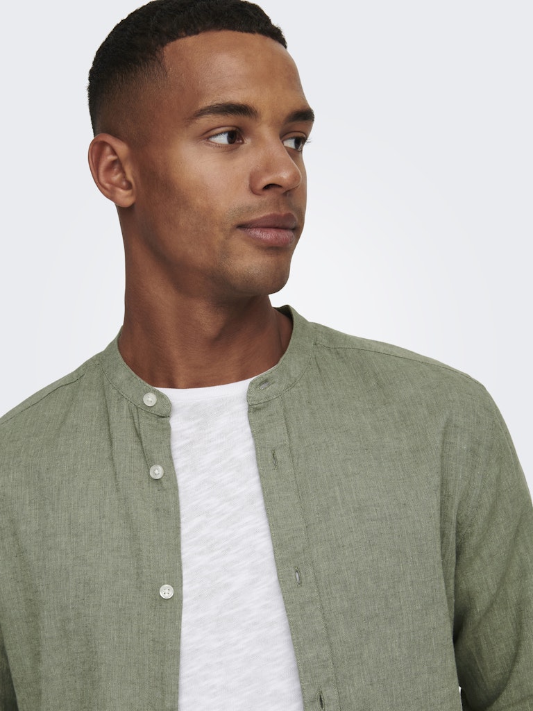 Only & Sons Caiden Life Ls Linen Blend Mao Heren