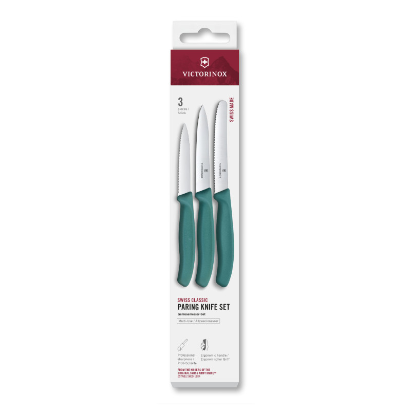 Victorinox Keukenset 3-Delig Swiss Classic - Glad/Kartel/Tafelmes - Groen