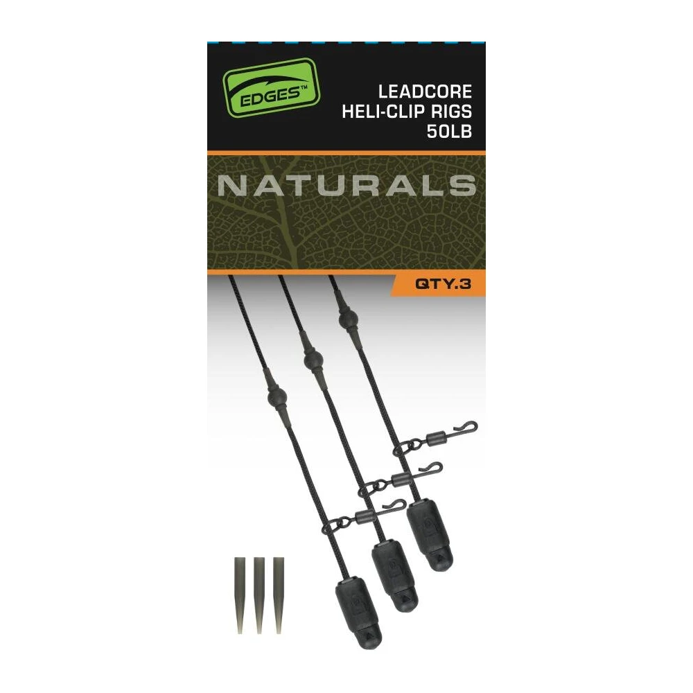 Fox Edges Naturals Heli-Clip Rigs 50Lb Submerge