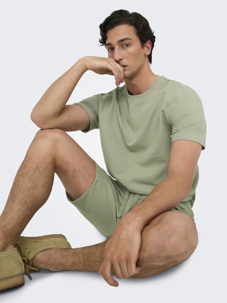 Only & Sons Kian Life Reg Seersucker Shorts Heren
