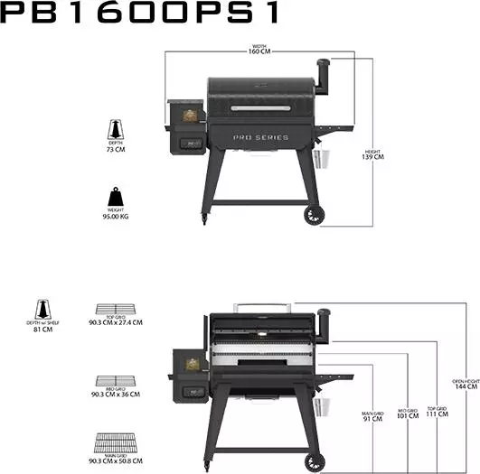 Pit Boss Pelletgrill Pro 1600 Wifi