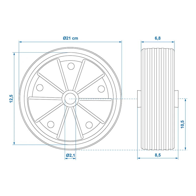 Neuswielbandje Kunststof Velg Met Rubberband 220X70Mm