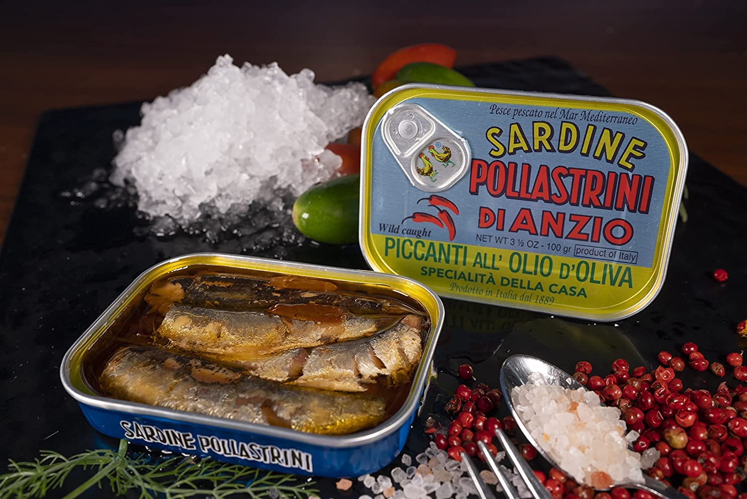 Pollastrini Sardines In Pikante Olijfolie 100 Gr