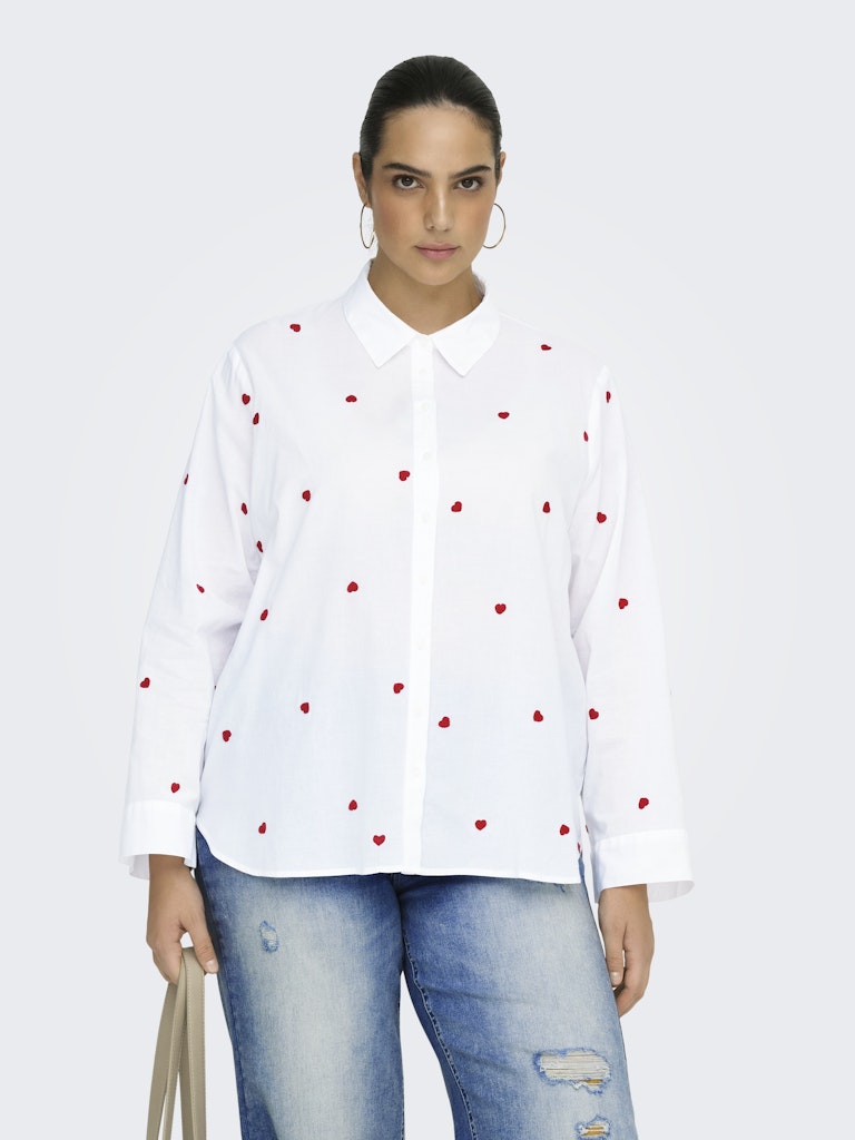 Only Carmakoma New Lina Grace LS Emb Shirt Wvn Dames