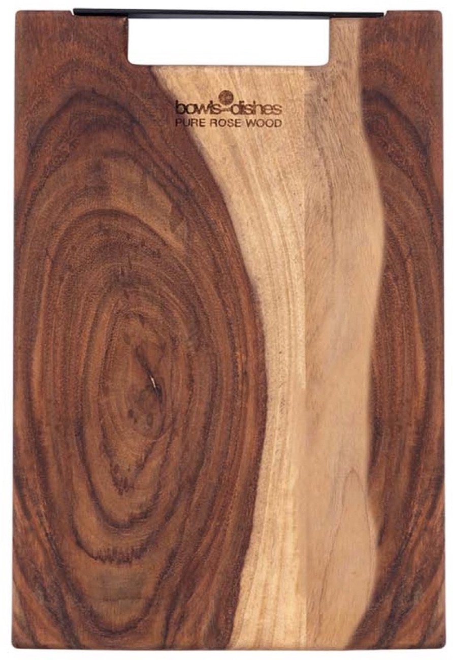Bowls & dishes Pure Rose Wood Serveerplank Recht Met Metalen Handvat 30 cm