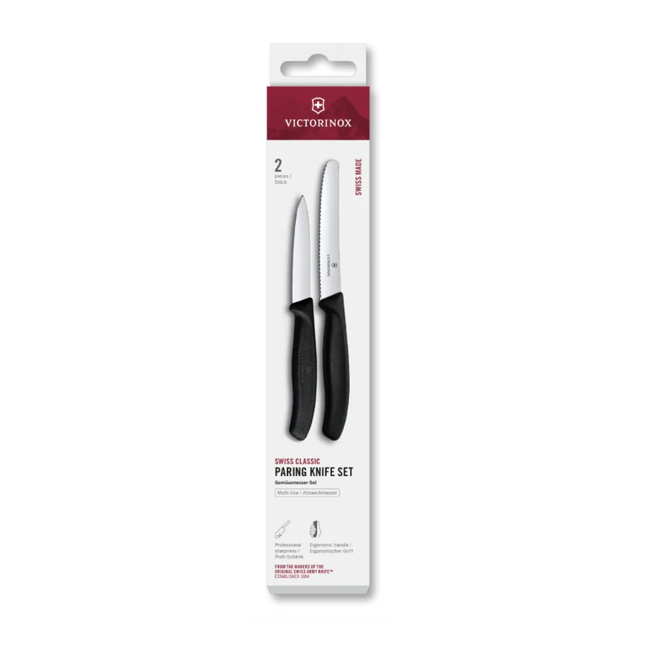 Victorinox Keukenset 2-Delig Swiss Classic - Glad/Kartel - Zwart