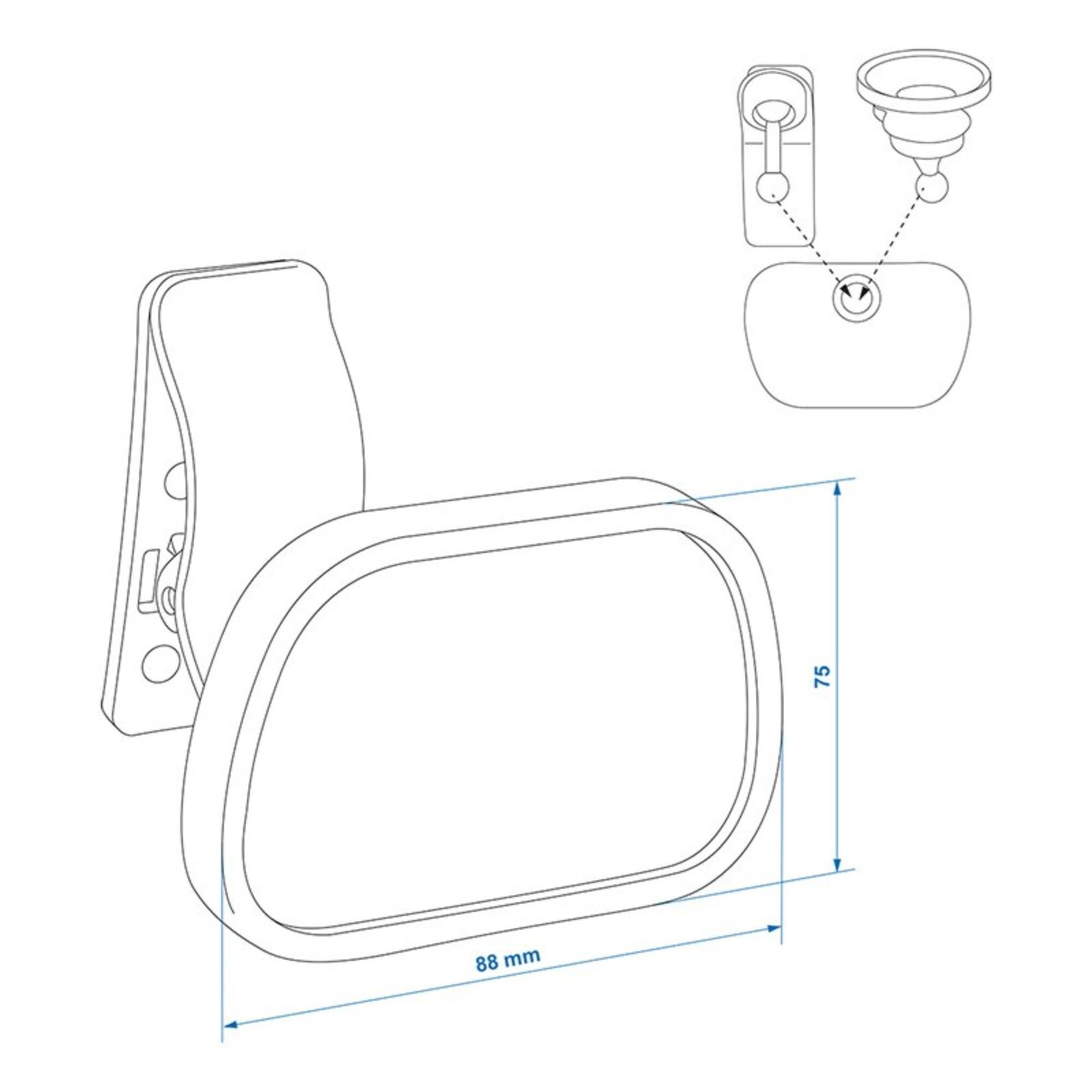 Proplus Binnenspiegel Met Zuignap En Clip Proplus Binnenspiegel Met Zuignap En Clip