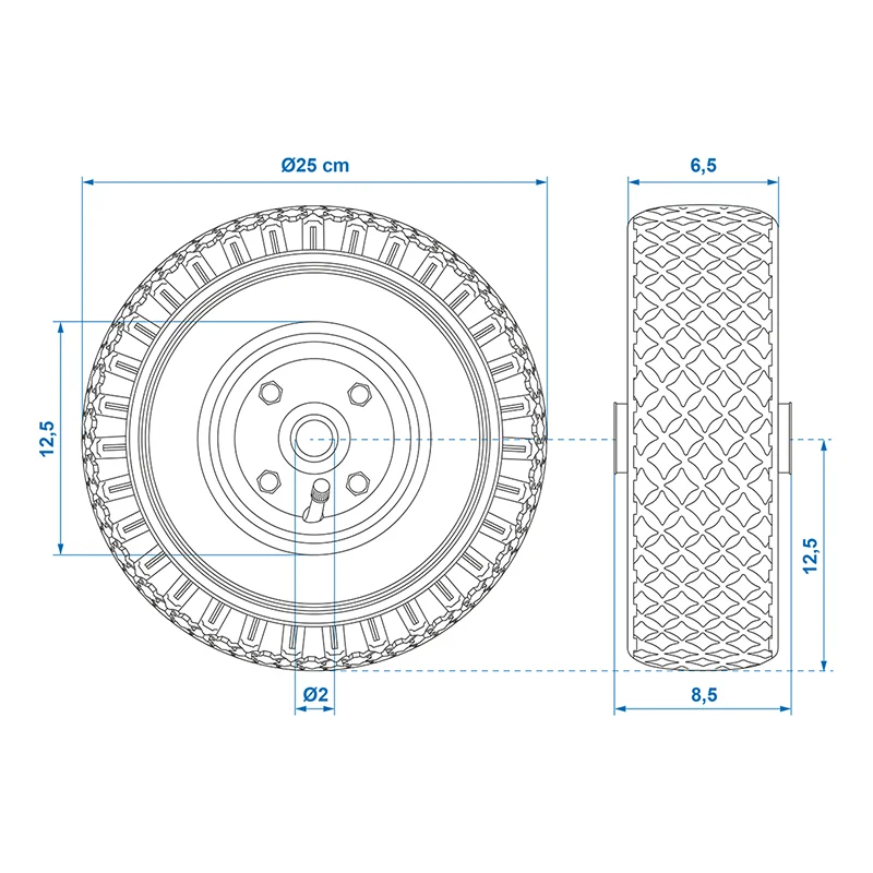 Neuswielbandje Velg Metaal Met Luchtband 260X85Mm