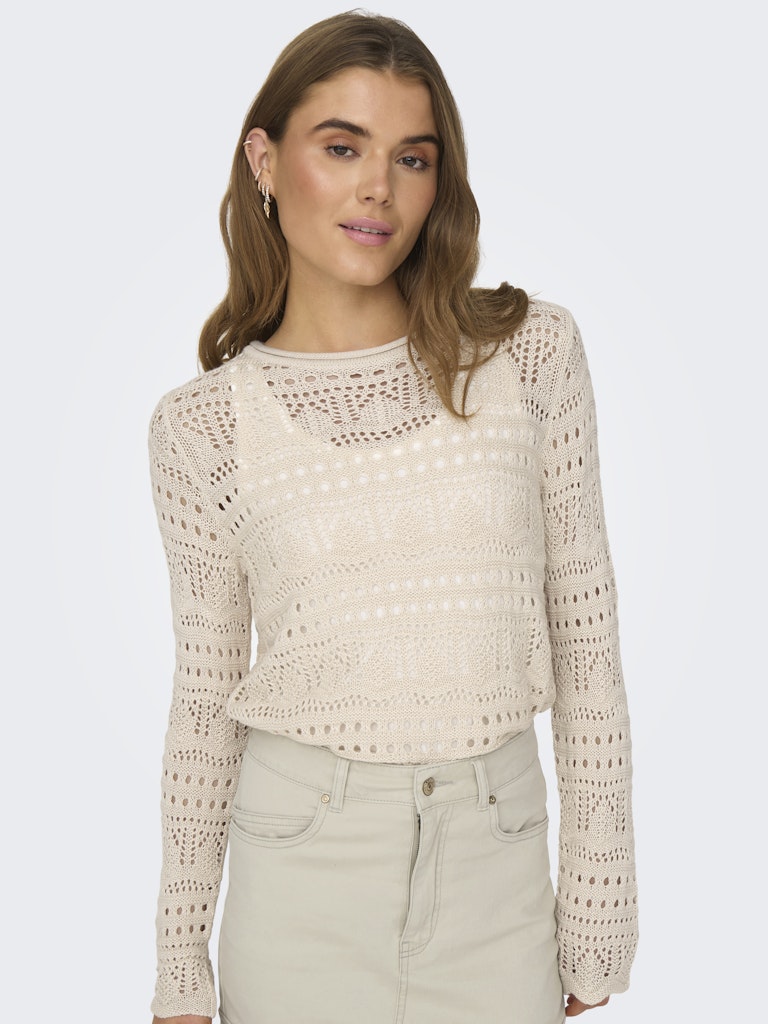 JDY Sun Lay L/S Boatneck Pullover Dames
