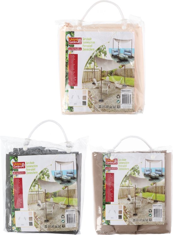 Lifetime Garden Driehoekig Schaduwdoek 3,6 X 3,6 X 3,6 Meter - Assorti