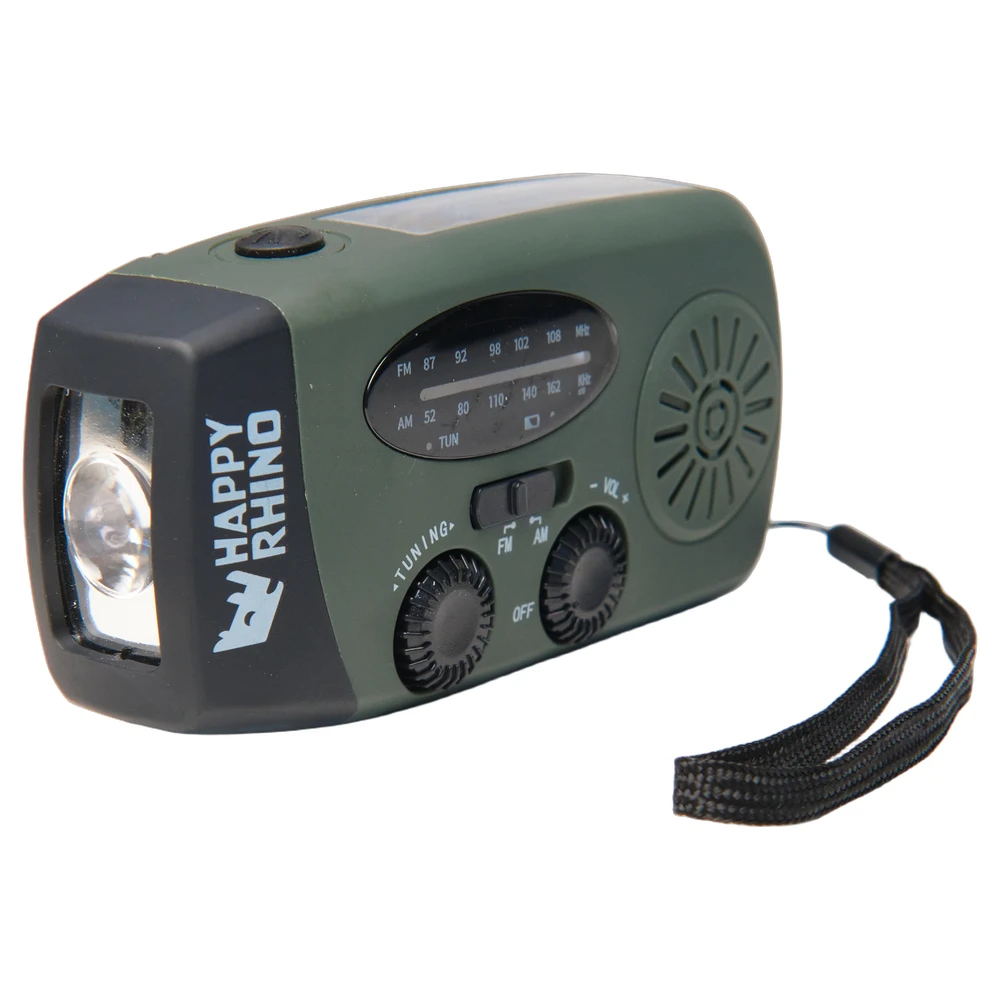 Happy Rhino Noodradio Met Zaklamp EN Powerbank