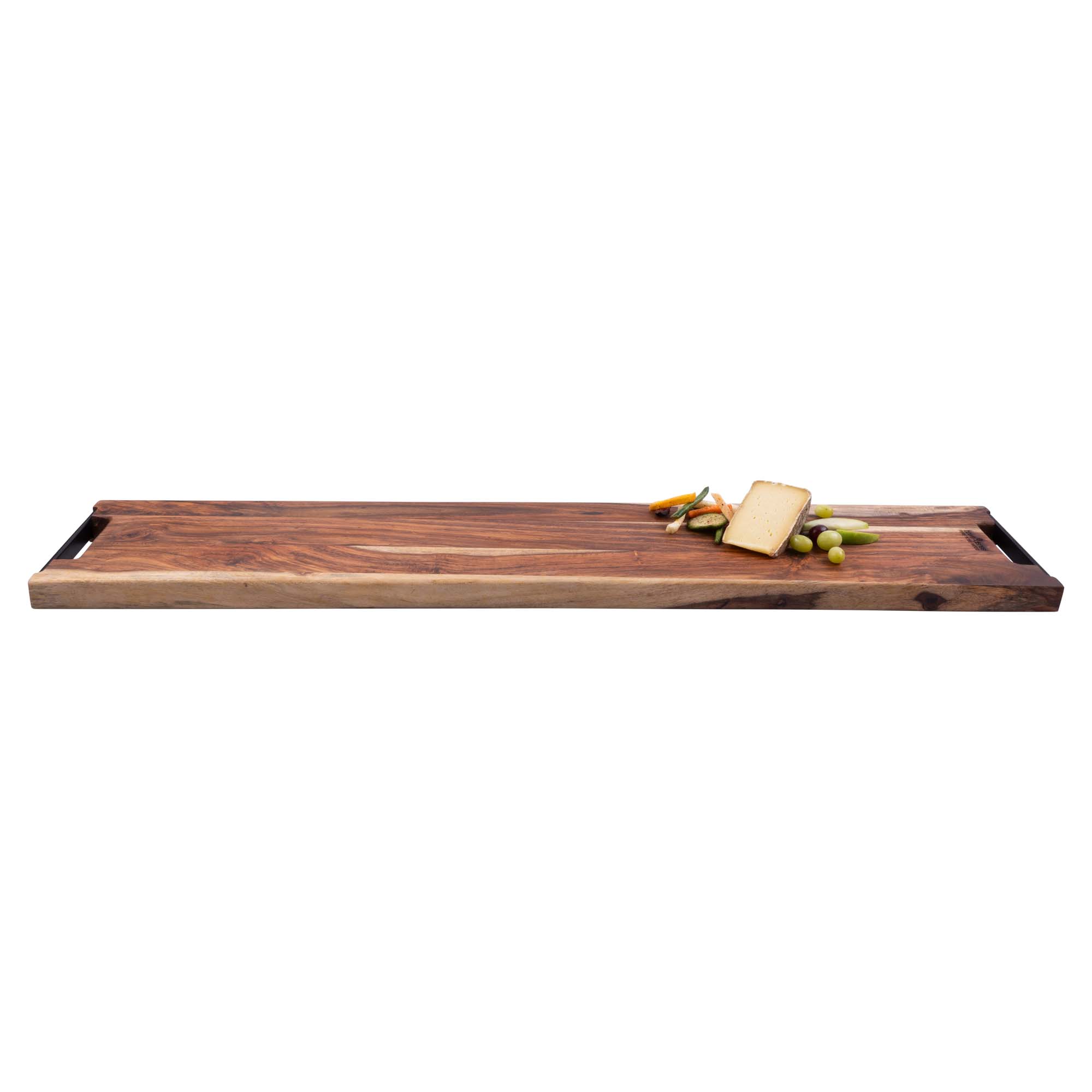 Bowls & dishes Pure Rose Wood Serveerplank Met 2 Metalen Handvatten 95 Cm