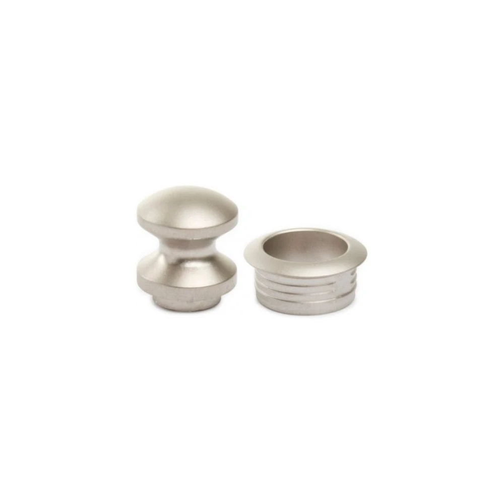 Fjord Outdoor Mini Knop+Ring Zilver Mat ‚àö√á¬¨‚Ä†2 Stuks Pushlock