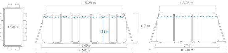 Inex Ultra XTR Frame Rechthoekig Zwembad 549 x 274 x 132 cm