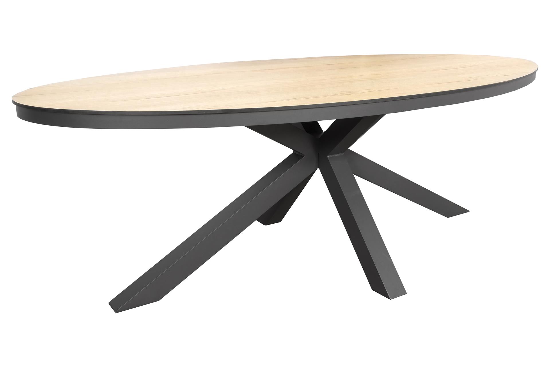Sens-Line Brescia Tuintafel HPL Houtlook Ovaal 220 X 115 cm