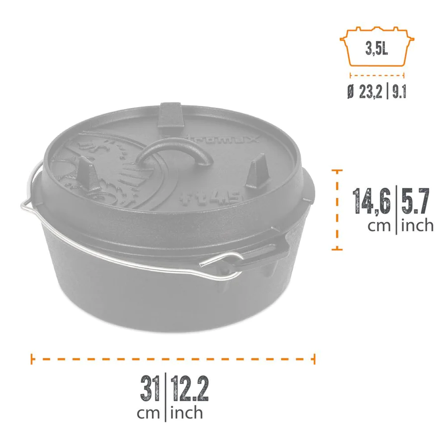 Petromax Dutch Oven FT4,5-T 3,5 Liter