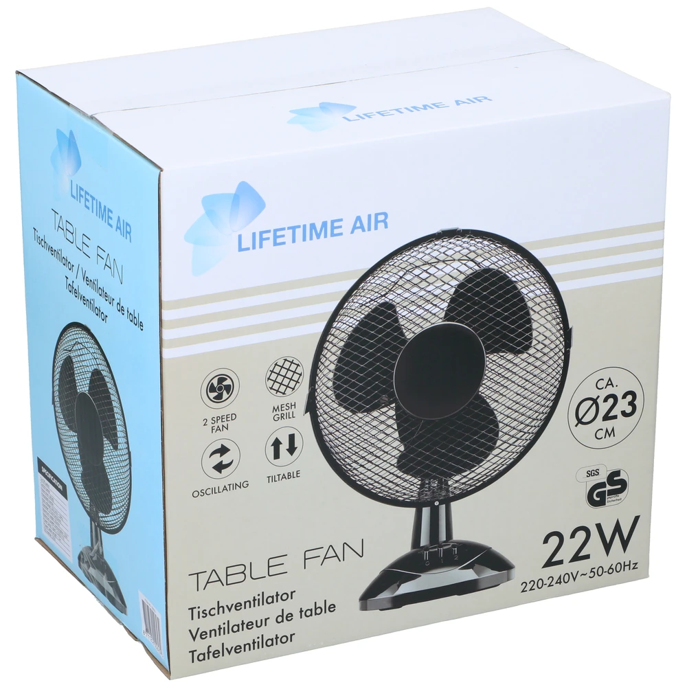 LT Air Ventilator 230V 22cm Zwart