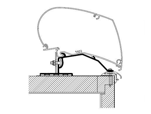 Thule Omnistor Luifel Adapter Caravan Roof 4,25M