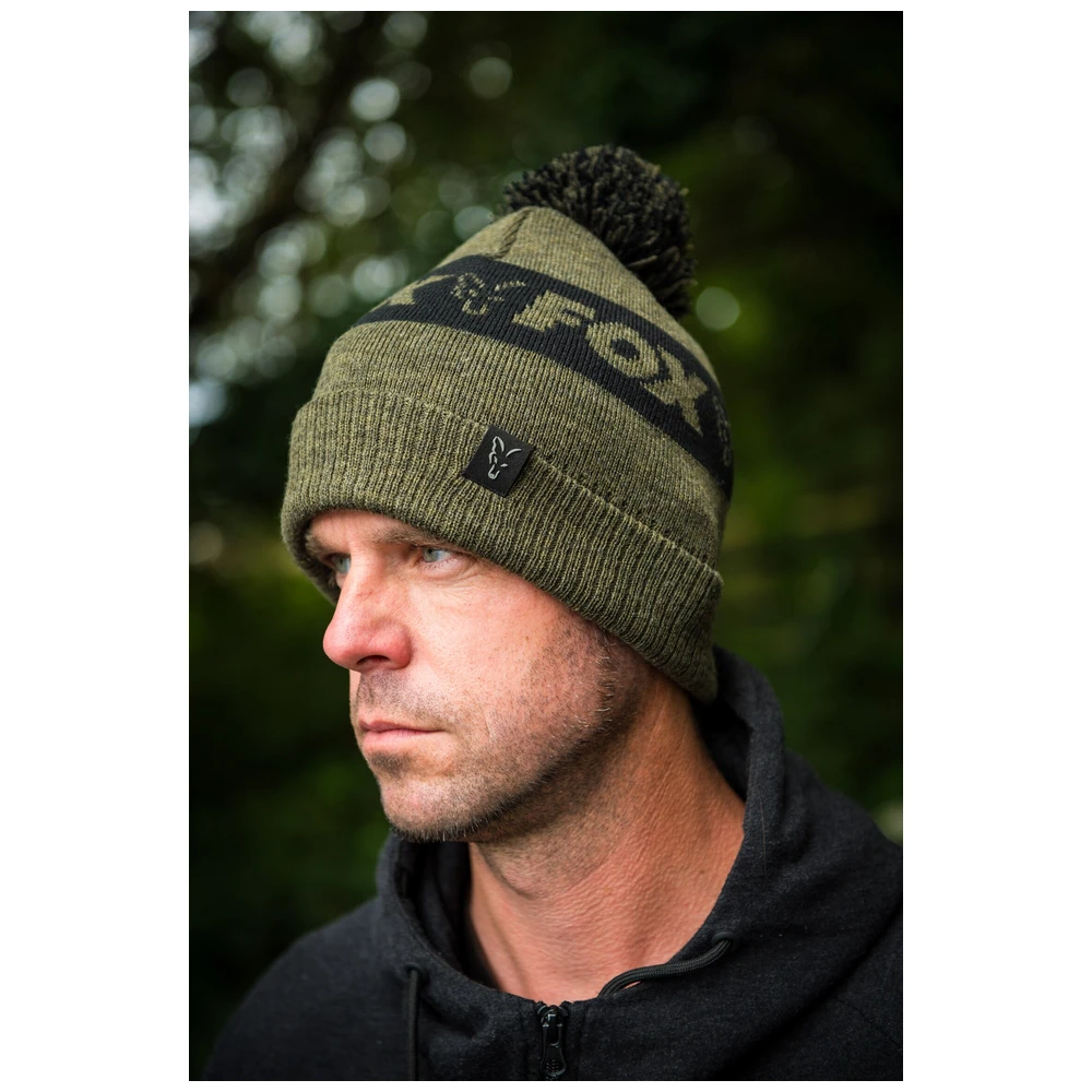 Fox Collection Bobble Hat Green/Black